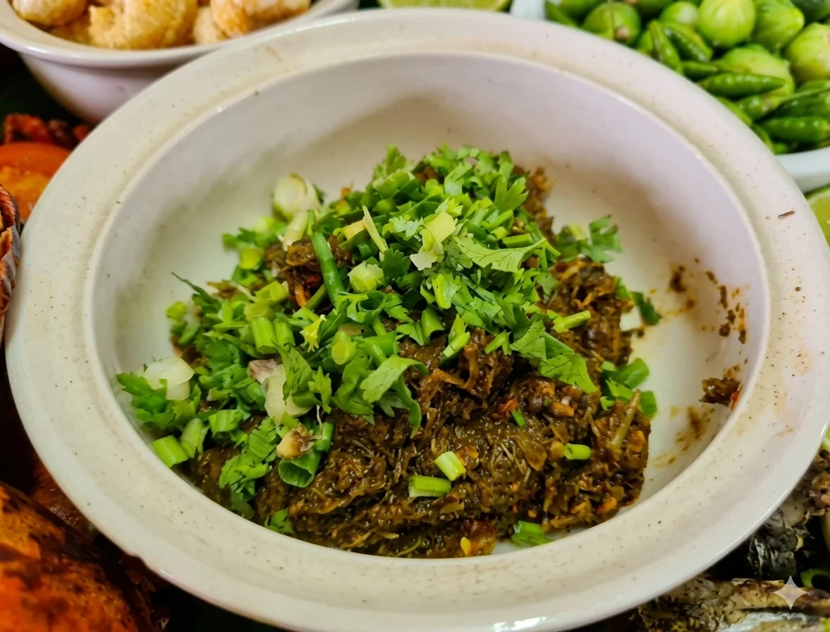 ยำไกน้ำของ (สาหร่ายแม่น้ำโขง)